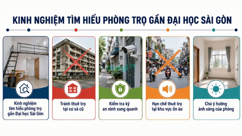 Kinh nghiệm thuê trọ gần trường Đại học Sài Gòn TP.HCM 5 Các kinh nghiệm khi tìm hiểu phòng trọ gần Đại học Sài Gòn