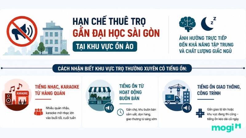 Kinh nghiệm thuê trọ gần trường Đại học Sài Gòn TP.HCM 6 Cách nhận biết khu vực trọ gần ĐH Sài Gònthường xuyên có tiếng ồn