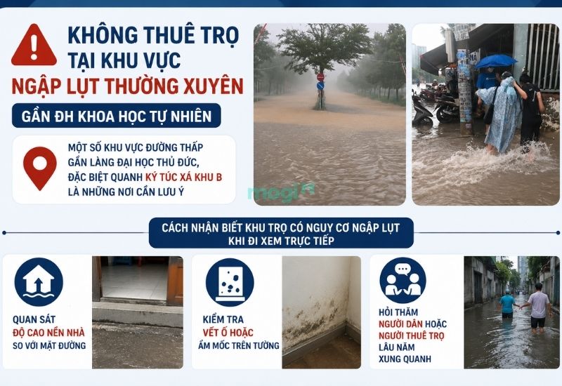 Kinh nghiệm thuê trọ gần trường Đại học Khoa học Tự nhiên TP.HCM 6 Không nên thuê trọ tại khu vực ngập lụt gần ĐH Khoa Học Tự Nhiên