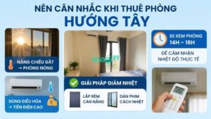 Kinh nghiệm thuê trọ gần Đại học Giao Thông Vận Tải TP.HCM 8 Sinh viên nên cân nhắc khi thuê phòng hướng Tây vì có thể gây khó chịu vào buổi chiều