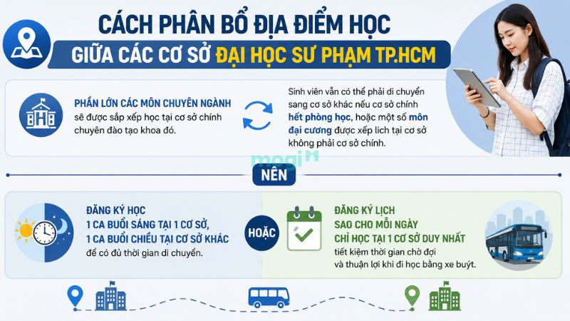 Kinh nghiệm thuê trọ gần trường Đại học Sư Phạm TP.HCM 2 Cách phân bổ địa điểm và lịch học tại Đại học Sư Phạm TP.HCM