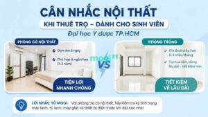 Kinh nghiệm thuê trọ gần Đại học Y Dược TP.HCM 9 Không phải lúc nào phòng trọ đầy đủ nội thất cũng là lựa chọn kinh tế nhất