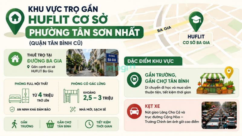 Phòng trọ gần trường HUFLIT: Kinh nghiệm thuê cần biết 4 Sinh viên HUFLIT có thể thuê trọ ngay đường Ba Gia để thuận tiện đi học