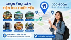 Kinh nghiệm thuê trọ gần trường Đại học Hoa Sen 8 Hãy ưu tiên những khu vực có đầy đủ tiện ích trong bán kính khoảng 300–500 m