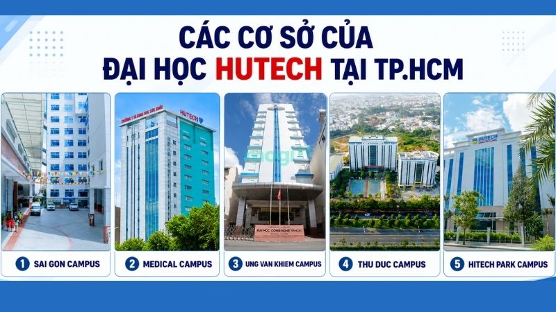 Kinh nghiệm thuê trọ gần trường Đại học Công nghệ TP.HCM (HUTECH) 1 Các cơ sở của trường Đại học HUTECH tại TP.HCM