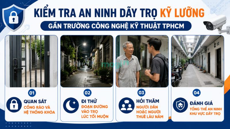 Kinh nghiệm thuê trọ gần trường Đại học Công nghệ Kỹ thuật TP.HCM 7 Kiểm tra an ninh phòng trọ gần HCMUTE kỹ lưỡng
