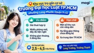 Kinh nghiệm thuê trọ gần Trường Đại học Luật TP.HCM 5 Khu vực trọ gần cơ sở phường Long Phước (Quận 9 cũ)