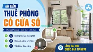 Kinh nghiệm thuê trọ gần Làng Đại học Quốc gia cho sinh viên 6 Những phòng trọ gần Làng Đại học không có cửa sổ thường nóng, dễ ẩm mốc và lưu mùi