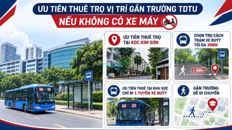 Kinh nghiệm thuê trọ gần Đại Học Tôn Đức Thắng cho tân sinh viên 4 Ưu tiên chọn trọ tại vị trí gần trường ĐH Tôn Đức Thắng nếu không có xe máy