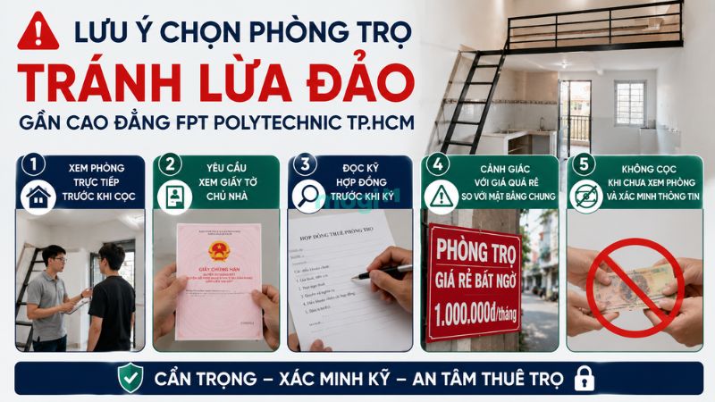 Kinh nghiệm thuê trọ gần trường Cao đẳng FPT Polytechnic TP.HCM 7 Lưu ý chọn phòng trọ tránh lừa đảo gần Cao đẳng FPT Polytechnic TP.HCM