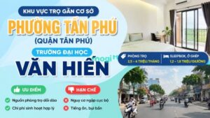 Kinh nghiệm thuê trọ gần trường Đại học Văn Hiến 3 Khu vực trọ gần trường Đại học Văn Hiến ở phường Tân Phú (Quận Tân Phú)
