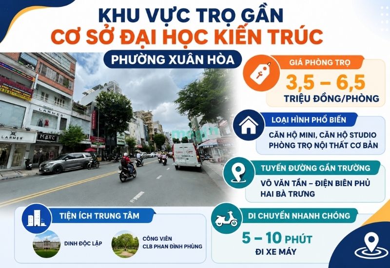Kinh nghiệm thuê trọ gần trường Đại học Kiến trúc TP.HCM 3 Khu vực trọ Phường Xuân Hòa gần Đại học Kiến trúc TPHCM