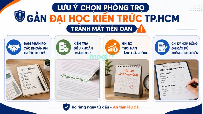 Kinh nghiệm thuê trọ gần trường Đại học Kiến trúc TP.HCM 9 Lưu ý chọn phòng trọ gần Đại học Kiến trúc TP.HCM tránh mất tiền oan