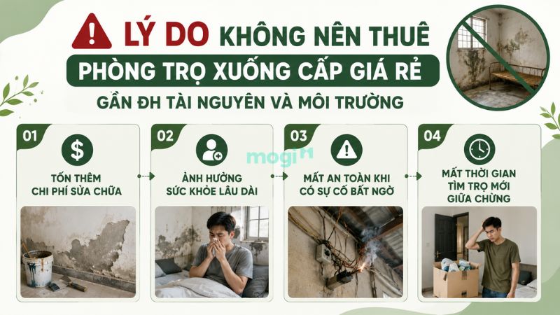 Kinh nghiệm thuê trọ gần Đại học Tài nguyên và Môi trường TP.HCM 7 Lý do không nên thuê phòng trọ xuống cấp gần ĐH Tài nguyên và Môi trường
