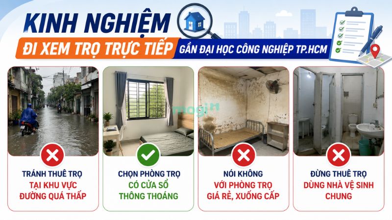 Kinh nghiệm thuê trọ gần trường Đại học Công nghiệp TP.HCM 5 4 kinh nghiệm đi xem trọ trực tiếp gần Đại học Công nghiệp TP.HCM