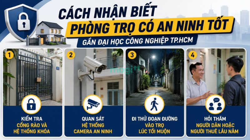 Kinh nghiệm thuê trọ gần trường Đại học Công nghiệp TP.HCM 7 Cách nhận biết phòng trọ có an ninh tốt gần Đại học Công nghiệp TP.HCM