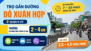 Khu vực trọ gần trường Cao đẳng Công Thương ở đường Đỗ Xuân Hợp (Quận 9 cũ)