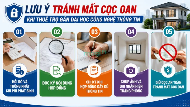 Kinh nghiệm thuê trọ gần trường Đại học Công nghệ Thông tin 5 Lưu ý tránh mất tiền cọc khi thuê trọ gần ĐH Công nghệ Thông tin