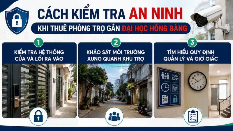 Kinh nghiệm thuê trọ gần trường Đại học Hồng Bàng 6 Các cách kiểm tra an ninh khu vực trọ gần Đại học Hồng Bàng