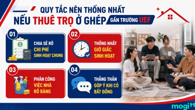 Quy tắc cần thống nhất với bạn cùng phòng khi thuê trọ gần trường UEF