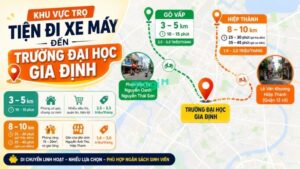 Kinh nghiệm thuê trọ gần trường Đại học Gia Định 3 Các khu vực phù hợp đi xe máy đến trường Đại học Gia Định