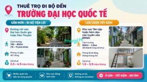 Kinh nghiệm thuê trọ gần trường Đại học Quốc tế 1 Các tuyến đường thuê trọ thuận tiện đi bộ đến Đại học Quốc tế