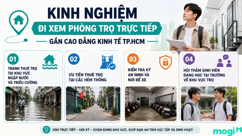 Kinh nghiệm thuê trọ gần Cao đẳng Kinh tế TP.HCM 4 Kinh nghiệm đi chọn phòng trọ trực tiếp gần Cao đẳng Kinh tế TP.HCM