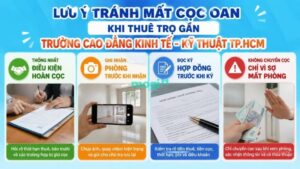 Lưu ý tránh mất cọc oan khi thuê trọ gần Cao đẳng Kinh tế - Kỹ thuật TP.HCM